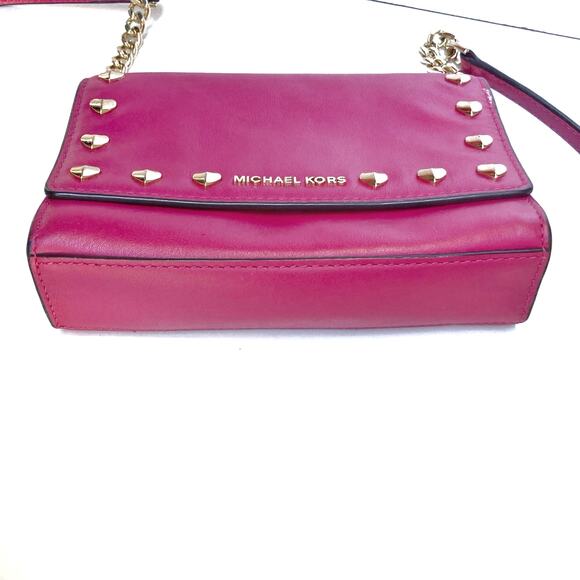 Michael Kors Pink Leather Mini Bag | Heart Studs | Removable Chain | NWOT Gift - Picture 16 of 16
